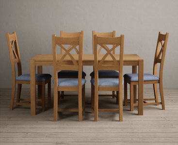View York 120cm solid oak dining table with 4 oak natural chairs View York 120cm solid oak dining table with 4 oak natural chairs