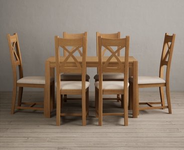 View York 120cm solid oak dining table with 4 oak natural chairs View York 120cm solid oak dining table with 4 oak natural chairs