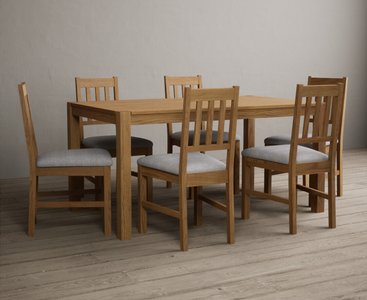 View York 150cm solid oak dining table with 8 charcoal grey york chairs View York 150cm solid oak dining table with 8 charcoal grey york chairs