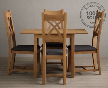 View Extending york 70cm solid oak dining table with 4 charcoal grey natural solid oak chairs View Extending york 70cm solid oak dining table with 4 charcoal grey natural solid oak chairs