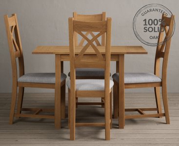 View Extending york 70cm solid oak dining table with 4 light grey natural solid oak chairs View Extending york 70cm solid oak dining table with 4 light grey natural solid oak chairs