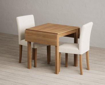 View Extending york 70cm solid oak drop leaf dining table with 4 grey lila chairs View Extending york 70cm solid oak drop leaf dining table with 4 grey lila chairs