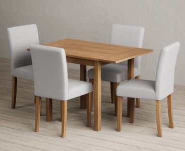 View Extending york 70cm solid oak dining table with 4 grey lila chairs View Extending york 70cm solid oak dining table with 4 grey lila chairs