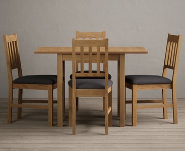 View Extending york 70cm solid oak drop leaf dining table with 4 light grey york chairs View Extending york 70cm solid oak drop leaf dining table with 4 light grey york chairs