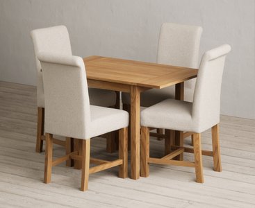 View Extending york 70cm solid oak drop leaf dining table with 4 natural braced chairs View Extending york 70cm solid oak drop leaf dining table with 4 natural braced chairs
