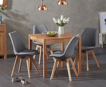 View York 80cm solid oak dining table with 2 dark grey orson chairs View York 80cm solid oak dining table with 2 dark grey orson chairs
