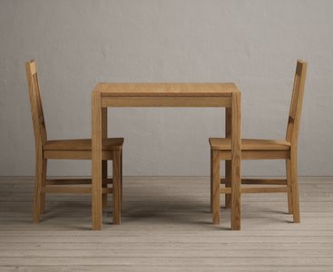 View York 80cm solid oak dining table with 2 oak york chairs View York 80cm solid oak dining table with 2 oak york chairs