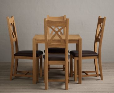 View York 80cm solid oak dining table with 2 oak natural chairs View York 80cm solid oak dining table with 2 oak natural chairs