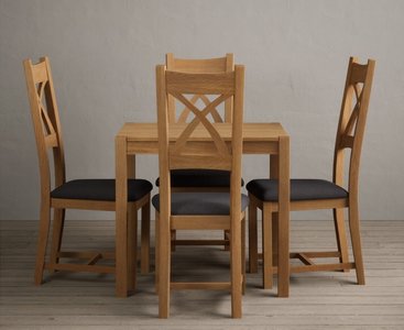View York 80cm solid oak dining table with 2 oak natural chairs View York 80cm solid oak dining table with 2 oak natural chairs