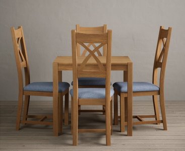View York 80cm solid oak dining table with 2 oak natural chairs View York 80cm solid oak dining table with 2 oak natural chairs
