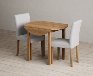 View Extending york 90cm solid oak dining table with 2 grey lila chairs View Extending york 90cm solid oak dining table with 2 grey lila chairs