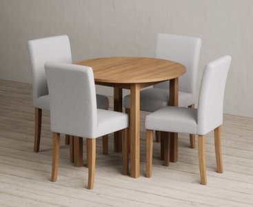 View Extending york 90cm solid oak dining table with 4 grey lila chairs View Extending york 90cm solid oak dining table with 4 grey lila chairs