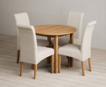 View Extending york 90cm solid oak dining table with 4 natural scroll back chairs View Extending york 90cm solid oak dining table with 4 natural scroll back chairs