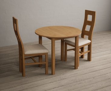 View Extending york 90cm solid oak dining table with 2 linen natural chairs View Extending york 90cm solid oak dining table with 2 linen natural chairs
