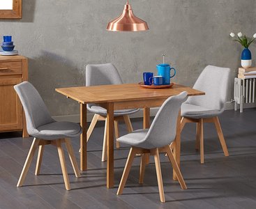 View Extending york 70cm solid oak dining table with 2 light grey orson chairs View Extending york 70cm solid oak dining table with 2 light grey orson chairs