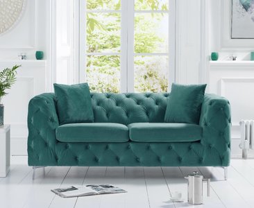 View Alara green velvet 2 seater sofa View Alara green velvet 2 seater sofa