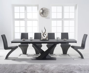 View Extending jacob 180cm grey stone dining table with 8 grey aldo chairs View Extending jacob 180cm grey stone dining table with 8 grey aldo chairs