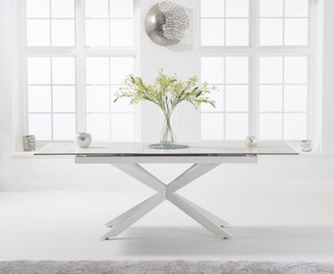 View Extending boston 180cm white ceramic dining table with white leg View Extending boston 180cm white ceramic dining table with white leg