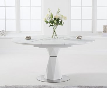 View Venosa 120cm round white dining table View Venosa 120cm round white dining table