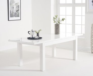 View Extending seattle 160cm white high gloss dining table View Extending seattle 160cm white high gloss dining table