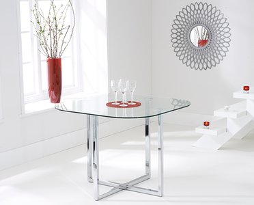 View Algarve clear glass dining table View Algarve clear glass dining table