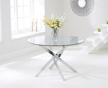 View Bernini 110cm glass dining table View Bernini 110cm glass dining table