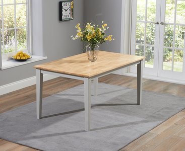 View Chiltern 150cm grey and oak painted dining table View Chiltern 150cm grey and oak painted dining table