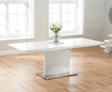 View Extending alessio 160cm white high gloss dining table View Extending alessio 160cm white high gloss dining table