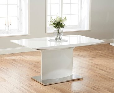 View Extending alessio 160cm white high gloss dining table View Extending alessio 160cm white high gloss dining table