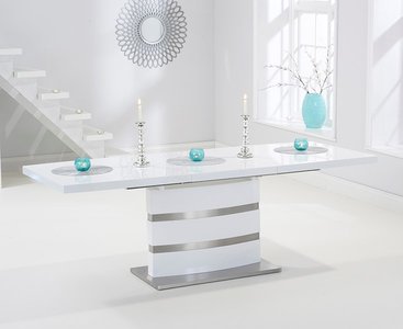 View Extending vicenza 160cm white high gloss dining table View Extending vicenza 160cm white high gloss dining table
