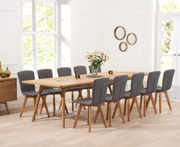 View Extending ruben 200cm retro oak dining table with 10 grey ruben chairs View Extending ruben 200cm retro oak dining table with 10 grey ruben chairs