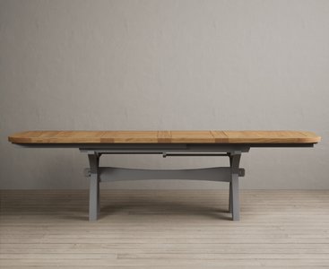 View Extending olympia 180cm oak and light grey painted dining table View Extending olympia 180cm oak and light grey painted dining table