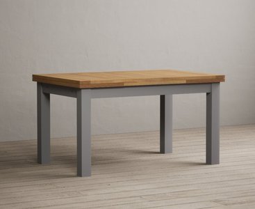 View Extending buxton 140cm oak and light grey painted dining table View Extending buxton 140cm oak and light grey painted dining table