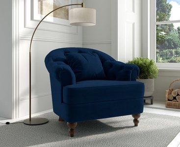 View Richmond blue velvet accent chair View Richmond blue velvet accent chair