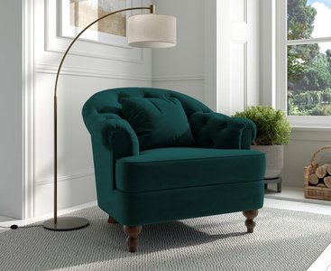 View Richmond dark green velvet accent chair View Richmond dark green velvet accent chair