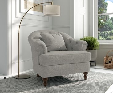 View Richmond grey linen accent chair View Richmond grey linen accent chair