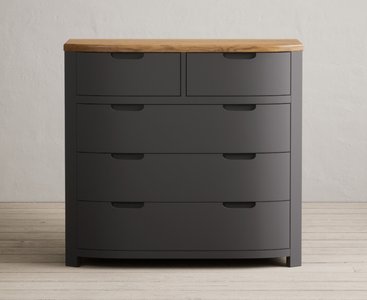 View Bradwell oak and charcoal painted 2 over 3 chest of drawers View Bradwell oak and charcoal painted 2 over 3 chest of drawers