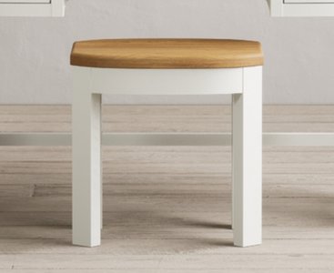View Bradwell oak and signal white painted dressing stool View Bradwell oak and signal white painted dressing stool
