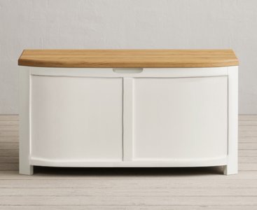 View Bradwell oak and signal white painted blanket box View Bradwell oak and signal white painted blanket box