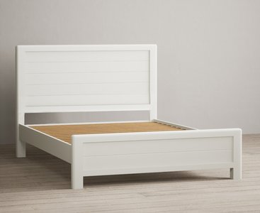 View Bradwell oak and signal white painted double bed View Bradwell oak and signal white painted double bed