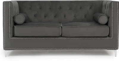 View Cecile grey velvet 2 seater sofa View Cecile grey velvet 2 seater sofa