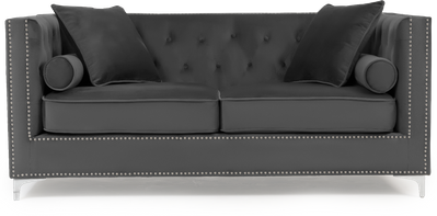 View Cecile grey velvet 3 seater sofa View Cecile grey velvet 3 seater sofa