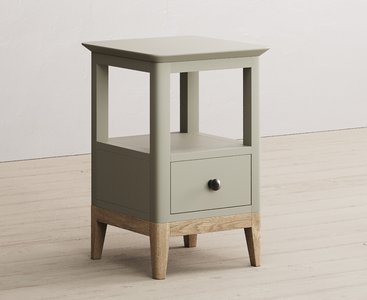 View Ancona oak and soft green painted lamp table View Ancona oak and soft green painted lamp table