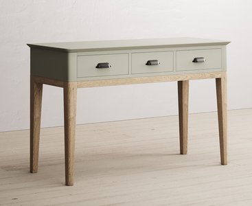 View Ancona oak and soft green painted dressing table / computer desk View Ancona oak and soft green painted dressing table / computer desk