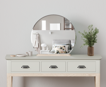 View Ancona oak and soft green painted dressing table mirror View Ancona oak and soft green painted dressing table mirror