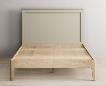 View Ancona oak and soft green painted double bed View Ancona oak and soft green painted double bed