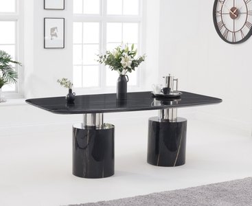 View Antonio 180cm black marble dining table View Antonio 180cm black marble dining table
