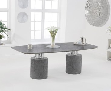 View Antonio 220cm grey marble dining table View Antonio 220cm grey marble dining table