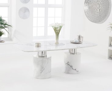 View Antonio 180cm white marble dining table View Antonio 180cm white marble dining table