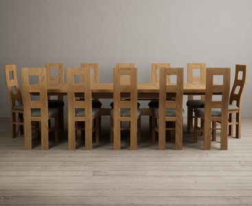View Extending olympia 180cm solid oak dining table with 8 grey natural solid oak chairs View Extending olympia 180cm solid oak dining table with 8 grey natural solid oak chairs